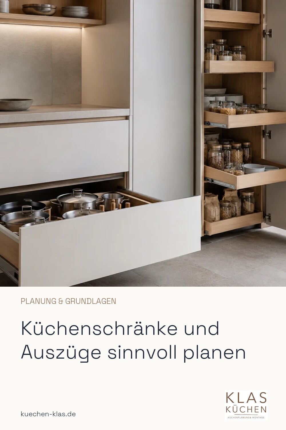 Küchenschränke und Auszüge sinnvoll planen
