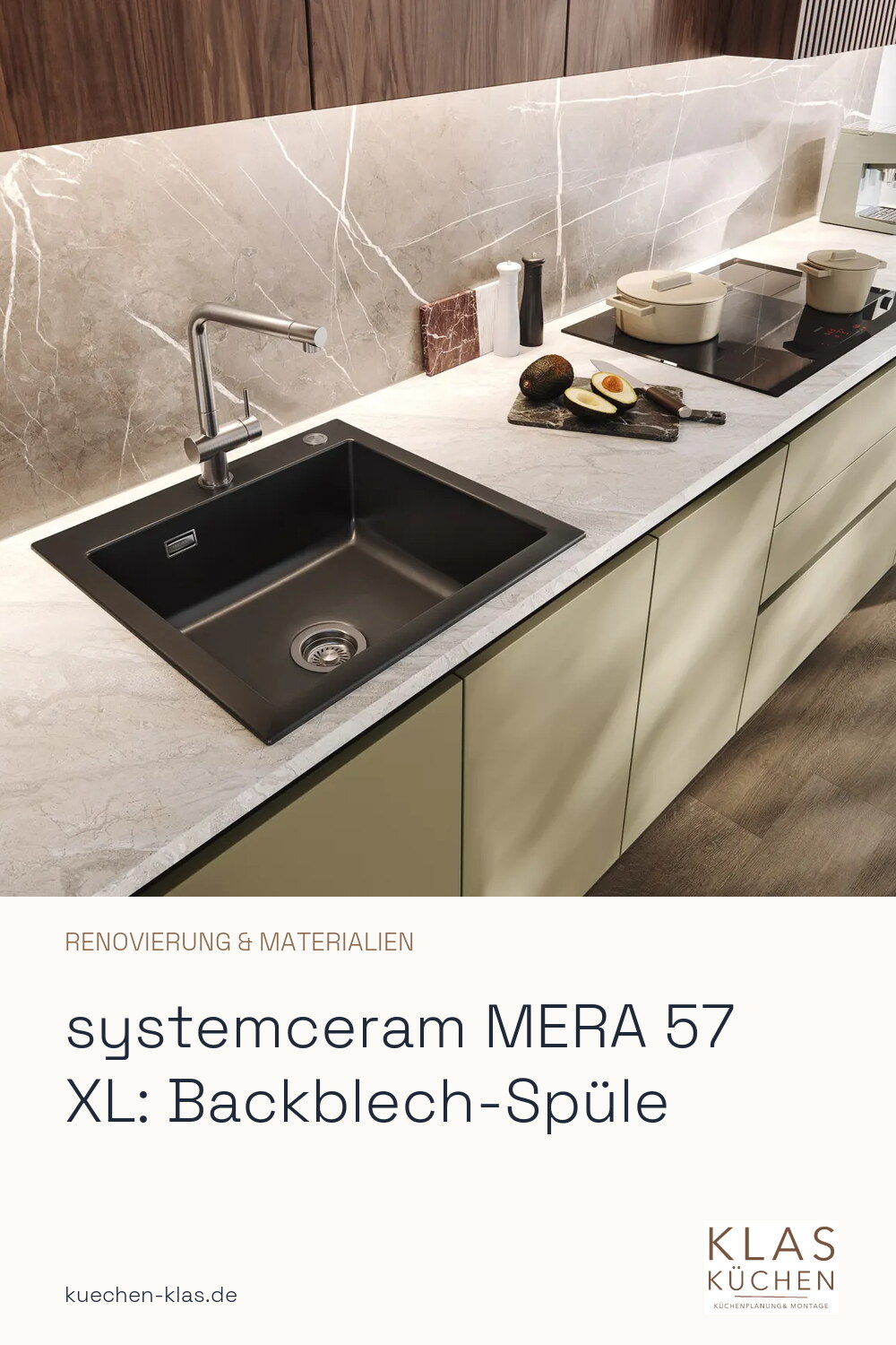 systemceram MERA 57 XL: Backblech-Spüle
