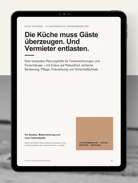 Vorschau der Planungshilfe: Deckblatt „Die Küche muss Gäste überzeugen. Und Vermieter entlasten.“